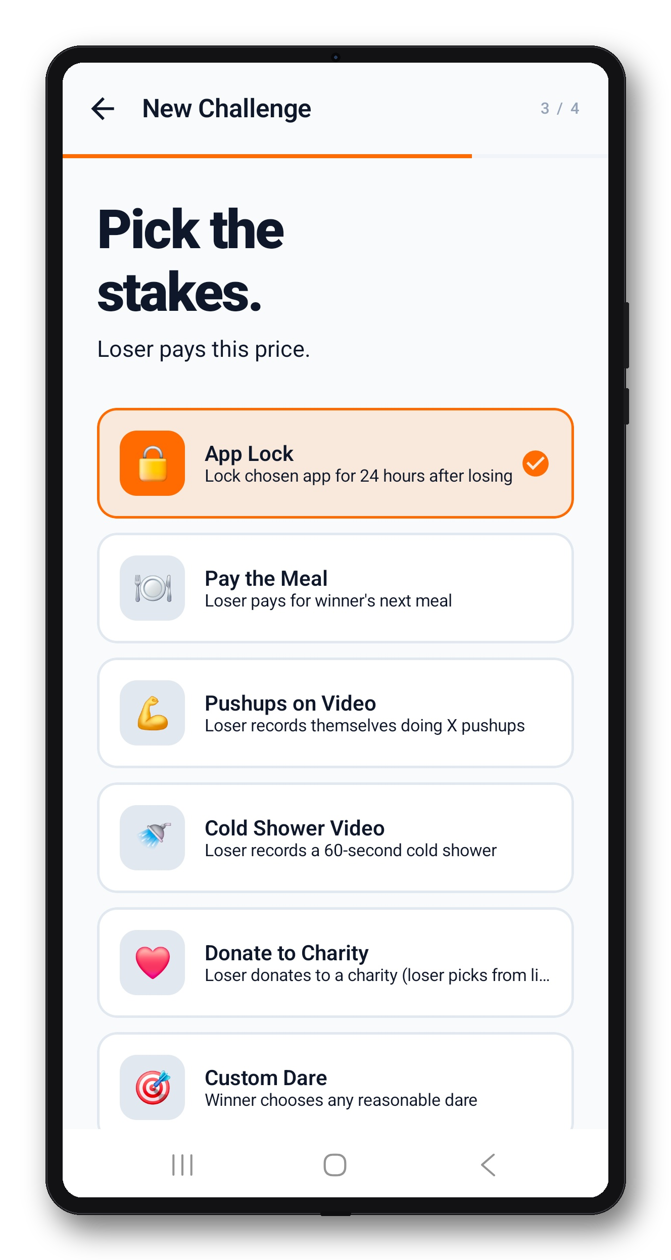 Step 3: select meaningful stakes for the challenge
