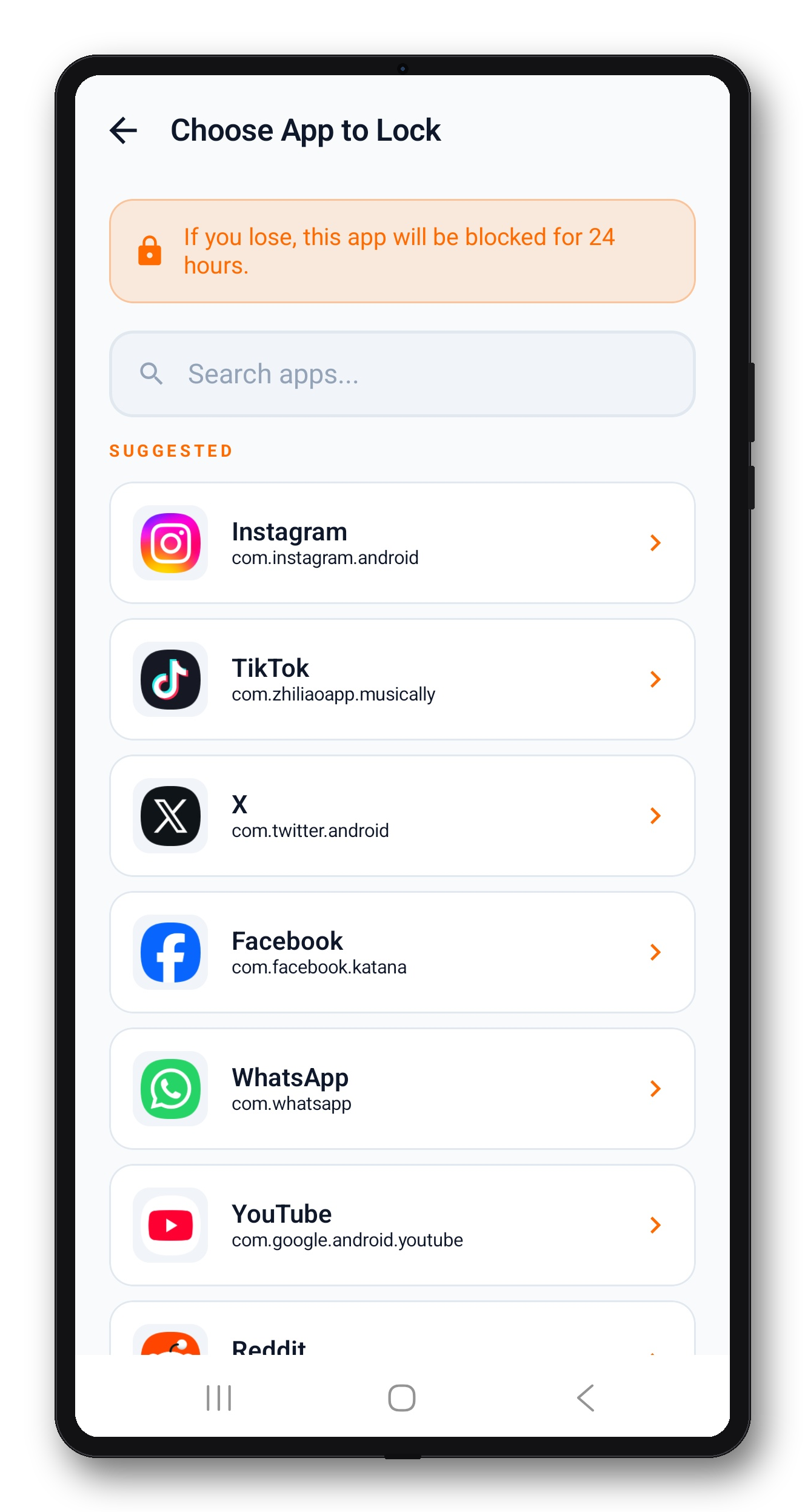 Step 4: choose an app to lock if you lose
