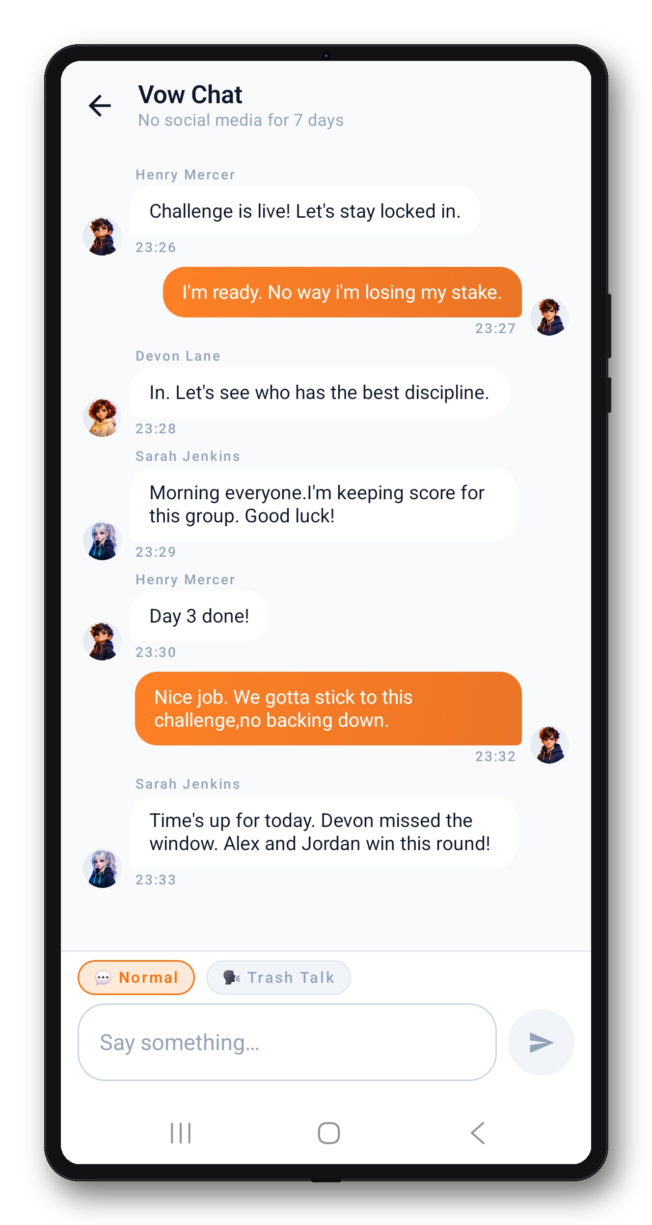 Step 8: chat with challenge participants